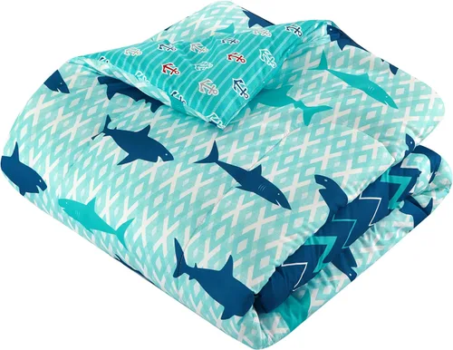 Miniatura 2 de Idea Nuova Sea Shark - Cama en una bolsa, individual, multicolor azul