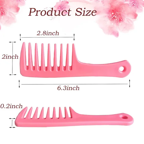 Miniatura 3 de Juego de 2 mini peines para el cabello, cepillo desenredante de dientes anchos pequeños para mujeres, peine de ducha portátil para cabello rizado