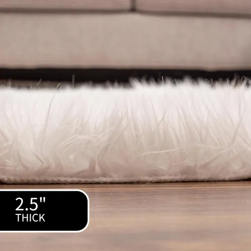 Miniatura 3 de Super Area Rugs - Alfombra de piel de oveja suave y esponjosa Blanco