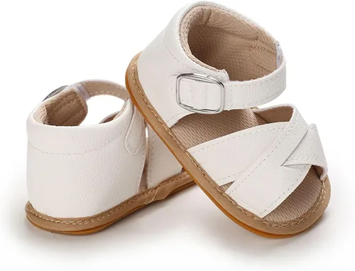 Miniatura 6 de SOFMUO Sandalias brillantes con lazo para bebés, niñas y niños, suela de goma antideslizante y suave de primera calidad, zapatos de verano