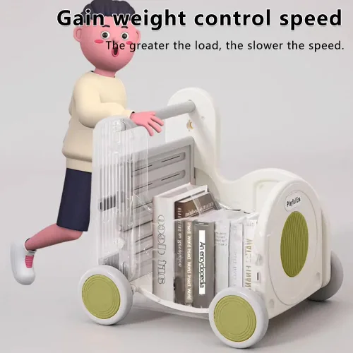 Miniatura 4 de Caja de juguetes de tren para niños, carrito para niños pequeños de 1 a 3 años con ruedas, cordón y asa para montar, caminar, remolcar y almacenar.