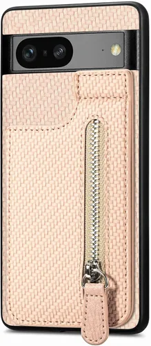 Miniatura 2 de LEMAXELERS Funda tipo cartera con cremallera y tarjetero para Google Pixel 7 Pro, piel sintética plegable con función atril magnético, cierre