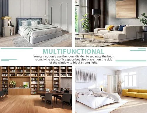 Miniatura 7 de Divisor de habitación, 4 paneles, separadores de habitación de 6 pies, pantallas plegables de privacidad, divisores de habitación independientes