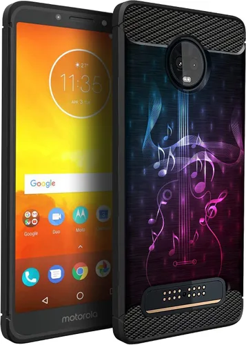 Miniatura 18 de CasesOnDeck Funda compatible con [Motorola Moto Z3 Play Moto Z3] Moto Z3 Design, funda delgada negra flexible y elegante protección contra golpes