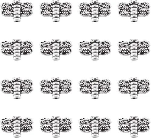 Miniatura 18 de FASHEWELRY Cuentas espaciadoras de forma animal de metal tibetano Elefante de plata antigua