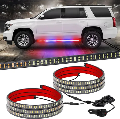 Miniatura 16 de XRIDONSEN 2 tiras de luces estroboscópicas ámbar de 60 pulgadas, 720 luces LED para estribo, luces intermitentes de advertencia de peligro