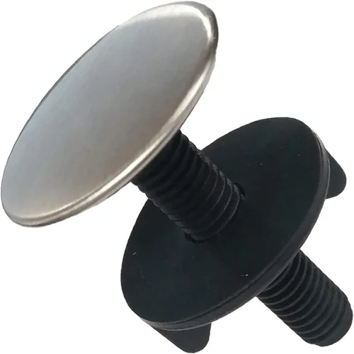 Miniatura 4 de 2 piezas de grifo de cocina cubierta de agujero de fregadero placa de orificio de grifo cubierta de tapón de metal cepillado acero inoxidable