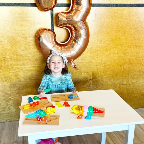 Miniatura 4 de MONTESSORI MAMA Rompecabezas para Niños Pequeños de 3-5 Años Rompecabezas de Dinosaurio Paquete de 5, Juguetes Montessori para Niños de 3 Años