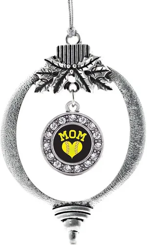 Miniatura 104 de Inspired Silver - Twin One - Adorno festivo de Navidad de plata - Adorno festivo de árbol de Navidad con dije de círculo y circonita cúbica