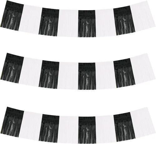 Miniatura 18 de BEISHIDA 3 Paquetes de Guirnalda de Flecos de Lámina Metálica Arcoíris Oscuro para Colgar en la Pared, Banderas de Oropiel para Halloween, Flotas
