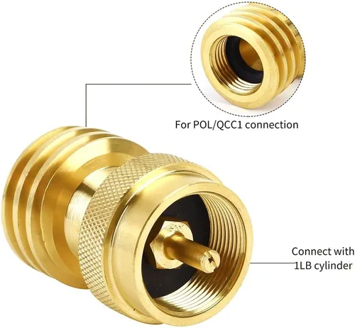 Miniatura 2 de Adaptador de tanque de propano para guardar carnes, adaptador de propano de 1 libra a 20 libras para cilindro desechable desechable, convertidor