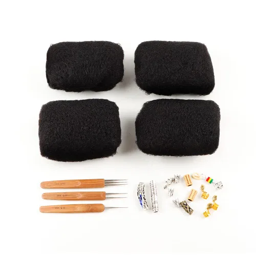 Miniatura 19 de Orientfashion Afro Kinkys a granel, cabello humano para extensiones de trenzas, cabello crochet para mujeres negras, paquete de 30g (20cm, #27)