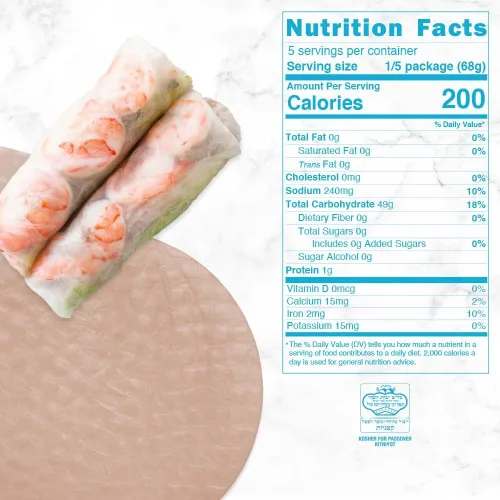 Miniatura 7 de Best of Thailand [Redonda] Envolturas de papel de arroz integral 1 paquete Perfectas para rollitos de primavera frescos y dumplings Sin OGM, sin