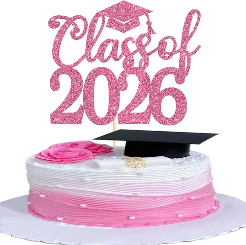 Miniatura 21 de Rsstarxi 1 paquete de 2026 con tapa de graduación 2026, decoración de pastel de felicitaciones graduadas para decoración de fiesta de graduación