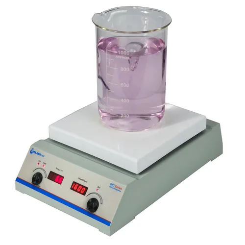 Placa de agitación magnética de 6 pulgadas con agitador magnético 572.0 °F con pantalla LED, velocidad y tiempo ajustables 150-1600 RPM mezclador,