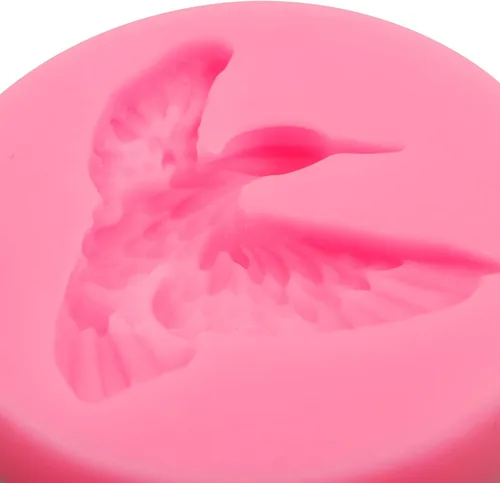 Miniatura 8 de Molde de silicona para colibrí, molde para decoración de pasteles de pájaros, rosa, juego de 2