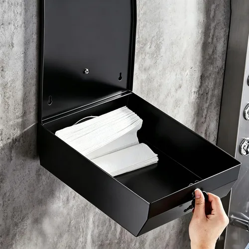 Miniatura 5 de Dispensador de toallas de papel Comercial para montaje en pared, dispensador de toallas de mano de acero inoxidable con cerradura, soporte de toalla