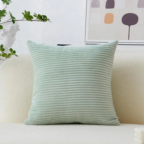 Miniatura 22 de Home Brilliant Funda de cojín decorativo amarillo mostaza 18x18 de pana acanalada suave a rayas decoración de otoño para sofá cama decoración
