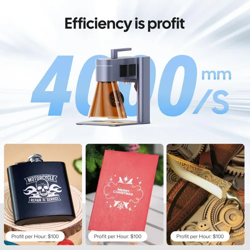 Miniatura 2 de LaserPecker LP4 (Deluxe) Grabadora láser dual para casi todos los materiales, láser diodo de 10 W + láser IR de 2 W Engrabadora láser de alta