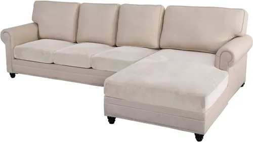 Miniatura 36 de MIFXIN Fundas para sofá modular, 3 piezas, funda de asiento de sofá de terciopelo elástico en forma de L, funda de cojín separada, protector