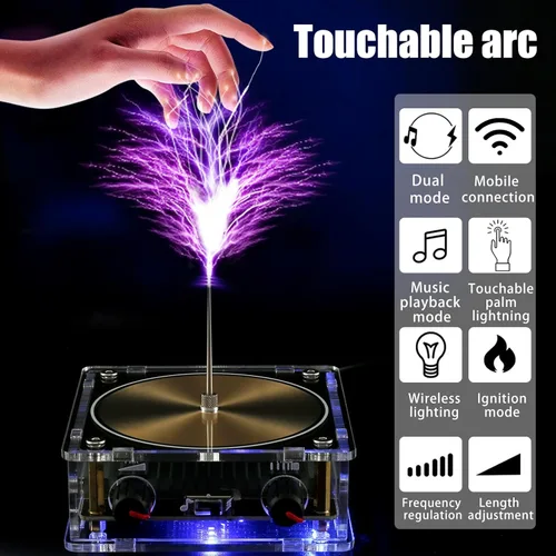 Miniatura 2 de Bobina musical Tesla, bobina de Tesla con Bluetooth, generador de arco de chispa artificial táctil, modelo de experimento de transmisión Estándar