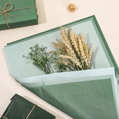 Miniatura 3 de Whaline 90 hojas de papel de seda verde salvia, papel de regalo verde degradado, 13.8 x 19.7 pulgadas, colores de sauce forestal, varios pañuelos