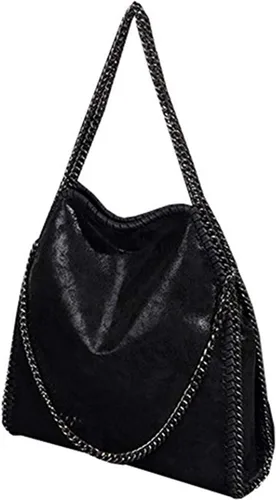 Miniatura 4 de JOTHIN Bolso grande para mujer, bolso cruzado con cadena, bolso de mano de diseñador para mujer, bolso de hombro (negro)