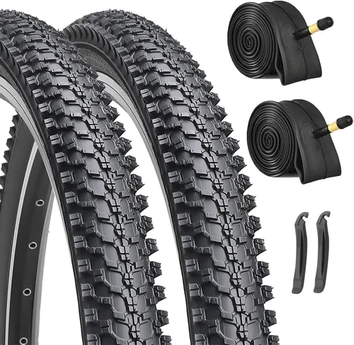 Miniatura 11 de Hycline Juego de 2 neumáticos para bicicleta de montaña: 20/24/26/27.5 pulgadas, repuesto plegable de alto rendimiento, resistentes al desgaste