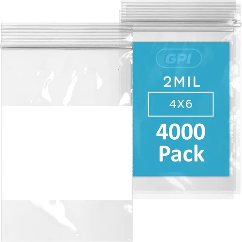Miniatura 21 de GPI Caja de 1000 bolsas de plástico transparente recerrable con cremallera de 3" x 4" - A granel de 2 mil de grosor, bolsitas de poli fuertes