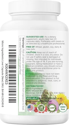 Miniatura 7 de Liver Advanced+, 240 cápsulas vegetales Complejo 20 en 1 con cardo mariano, diente de león, NAD, NAC, ALA, TUDCA, glutatión, alcachofa, cúrcuma