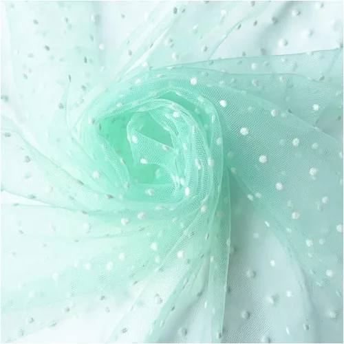 Miniatura 10 de ECYC Ltd 17.7 x 61 pulgadas, tela de tul de lunares blancos, tela de tul de malla de tul transparente para coser, faldas tutú, velo de novia