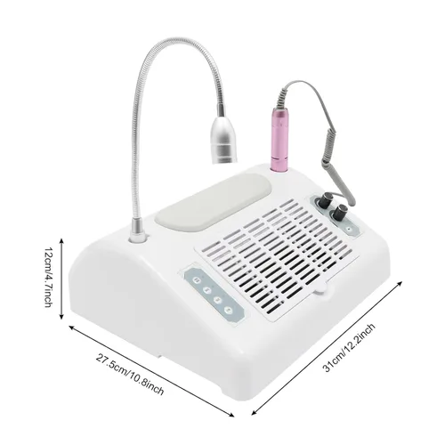 Miniatura 9 de Máquina de manicura 5 en 1 para taladro de uñas, 30000 rpm, secadora de lámpara de uñas eléctrica, colector de polvo de uñas para manicura de uñas