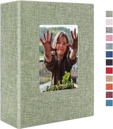 Miniatura 41 de Vienrose - Álbum de fotos de lino con 300 bolsillos de 4 x 6 pulgadas, cubierta de tela, para bodas, familias, aniversarios y bebés Azul cielo