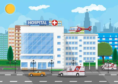 Miniatura 2 de Telón de fondo de tela de 5 x 3 pies para hospital, fotografía, ambulancia, helicóptero, escuela de enfermería, médico, oficina, fondo, niños