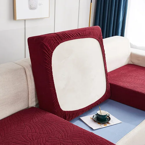 Miniatura 12 de Fundas de cojín impermeables para asiento de sofá, fundas elásticas de cojín de jacquard de elastano, protector de muebles grueso con parte inferior