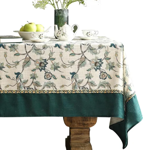 Miniatura 52 de patdrea - Mantel de lino floral, grueso, decorativo y francés para mesas rectangulares o cuadradas, para cocina y comedor, 55 x 79 pulgadas