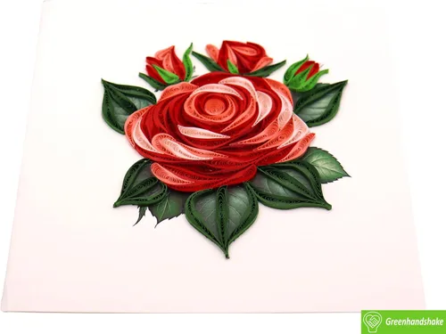 Miniatura 4 de GREENHANDSHAKE Una sinfonía de rosas, tarjeta de felicitación artística quilling para cumpleaños, día de San Valentín, día de la madre, aniversario