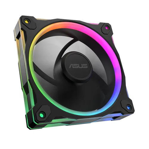 Miniatura 20 de ASUS Prime MR120 ARGB Fan Negro Paquete Triple, Marco Extra Grueso de 28mm, Silencioso, Enfriamiento de Alto Rendimiento con Control PWM, 20 LEDs