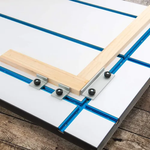 Miniatura 2 de POWERTEC 71209 Kit de intersección de riel en T de 3 pulgadas con agujeros de montaje pretaladrados y tornillos para madera, para riel en T