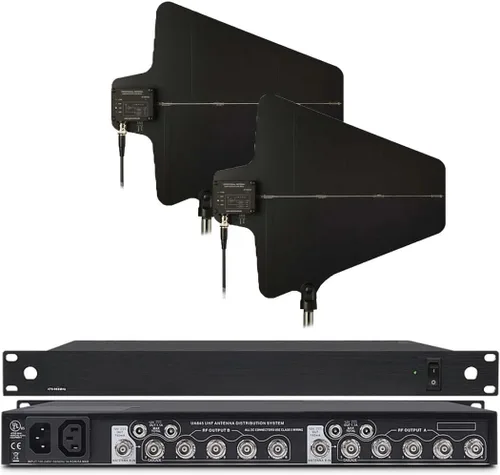 Antena UHF Sistema de distribución de energía para Shure BLX Wireless Handheld Headset Sistema de micrófono Lavalier con 2 paletas de antena