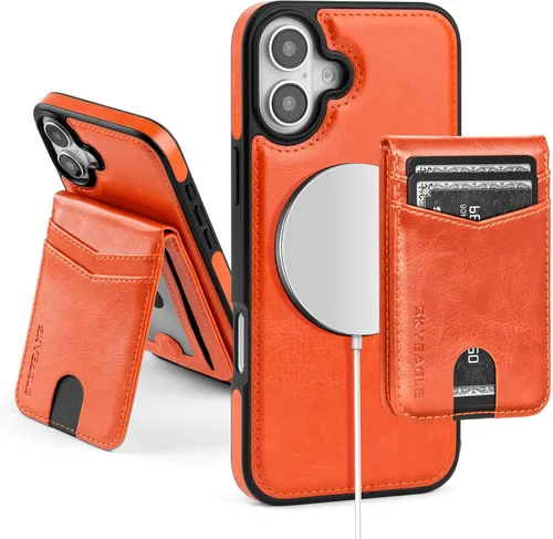 Miniatura 88 de SkyEagle Magsafe - Funda magnética 2 en 1 desmontable para iPhone 11 Pro Max con tarjetero, para mujeres y hombres, piel sintética con bloqueo RFID