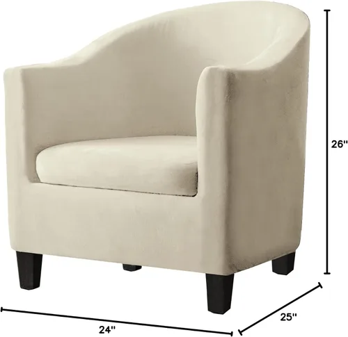 Miniatura 8 de Fundas de terciopelo para sillones, fundas de elastano para sillones, fundas elásticas para sillas de bañera, fundas protectoras para muebles, funda