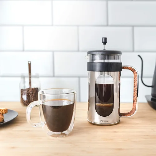 Miniatura 7 de brim Prensa francesa de 8 tazas, prepara café rápidamente en menos de 5 minutos, diseño clásico con giro moderno, jarra apta para lavavajillas