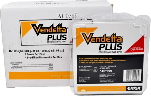 MGK Vendetta Plus - Cebo de gel para cucarachas, 5 paquetes (20 tubos en total) 4 onzas cada uno