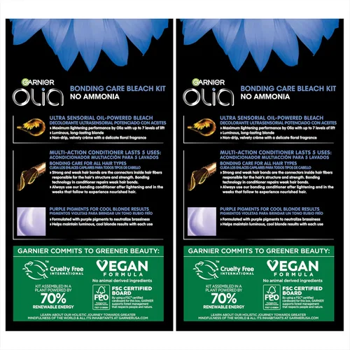 Miniatura 46 de Garnier Color de Cabello Olia Tinte Permanente Sin Amoníaco Color Brillante Rico en Aceite, 7.0 Rubio Oscuro, 2 Unidades (El Empaque Puede Variar)