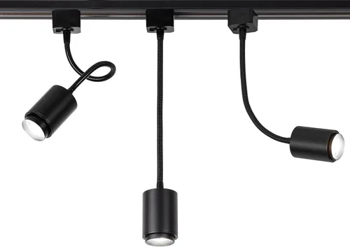 Miniatura 10 de Kiven Iluminación de riel tipo H, 1 luz moderna Halo Track accesorios de iluminación con cuello de cisne flexible de 360°, foco LED de aluminio