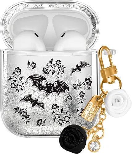 Funda para Airpods de 2ª/1ª generación – Quicksand Liquid Kawaii Cute Mujer Girl Women Sparkle Glitter Bling Bling Bling Adorable Elegante Estuche