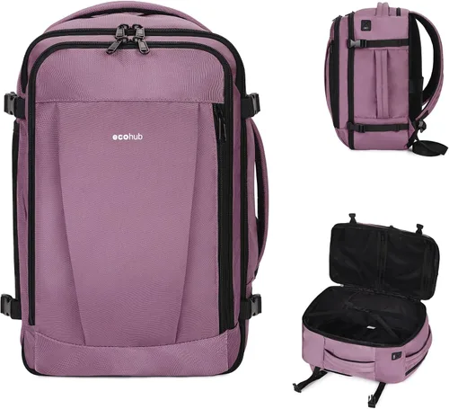 Miniatura 15 de ECOHUB United Airlines - Mochila de viaje pequeña de 17 pulgadas, bolsa de artículos personales de 16.7 x 10 x 8 pulgadas con 13 bolsillos con Negro