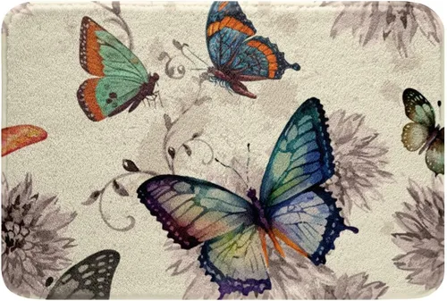 Miniatura 19 de Erosebridal Alfombras de baño de flores de 16 x 24 pulgadas, tapetes de baño de mariposa para baño, tapete de jardín natural con hojas florales