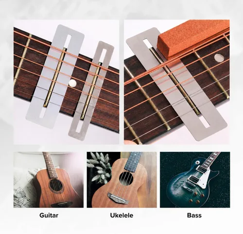 Miniatura 7 de MIFOGE Kit de herramientas de reparación de guitarra de 25 piezas con bolsa de transporte para guitarra eléctrica acústica, ukelele, bajo